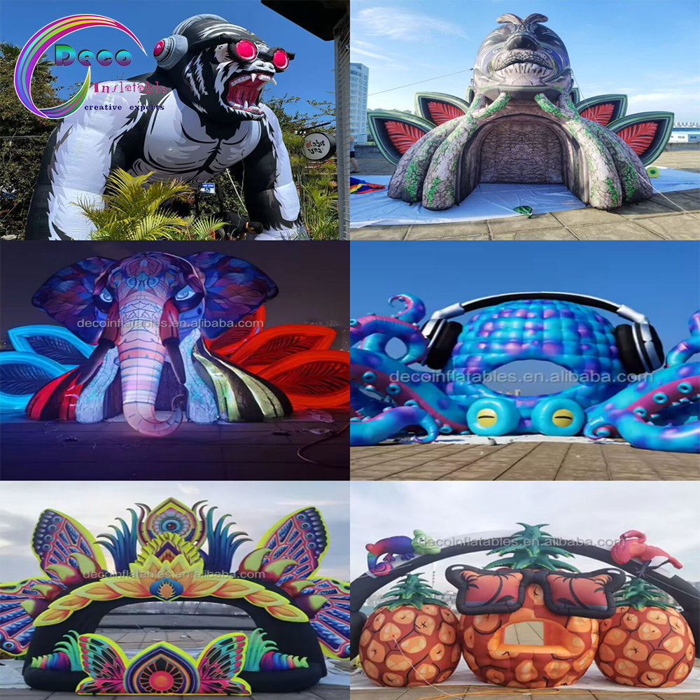 Blue Giant Custom Hugging Arch Inflatable 6m Wide and 4.5m High for Outdoor Events Party Decorations for Advertising Promotion